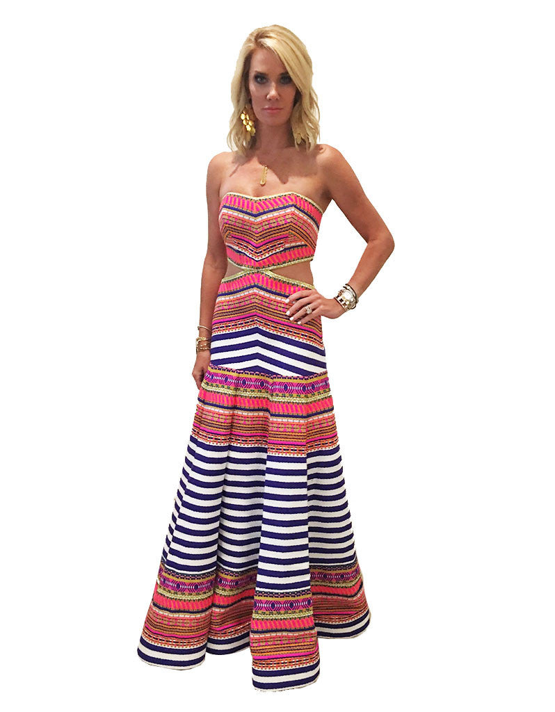 Alexis Zuzu Gown in Aztec Neon - SWANK - Dresses - 2