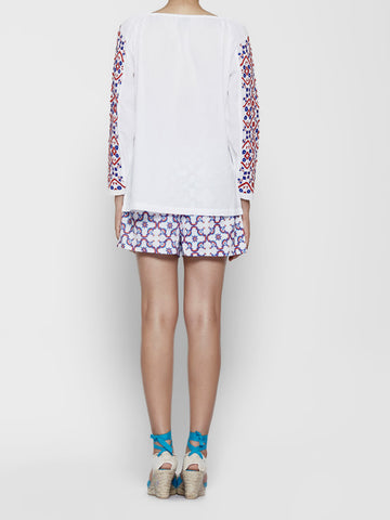 Pia Pauro Embroidered Top in White