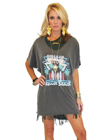 Michael Lauren Layton V-Neck Tee w/Side Slit