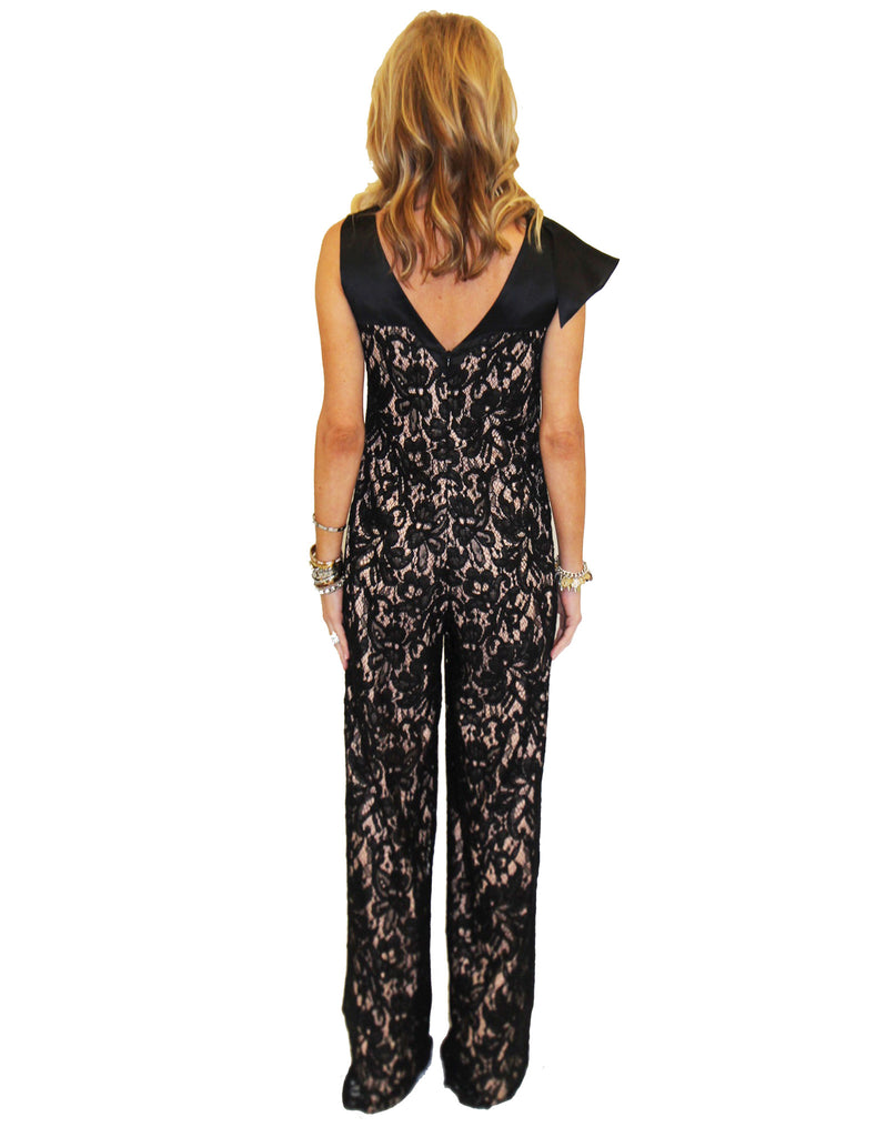 Alexis Oscar Jumpsuit in Black Lace - SWANK - Jumpsuits - 3