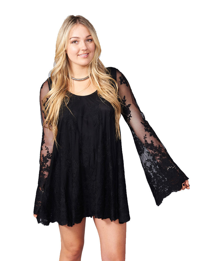 Show Me Your Mumu Fannie Flow Dress in Lila Lace Caviar - SWANK - Dresses - 4