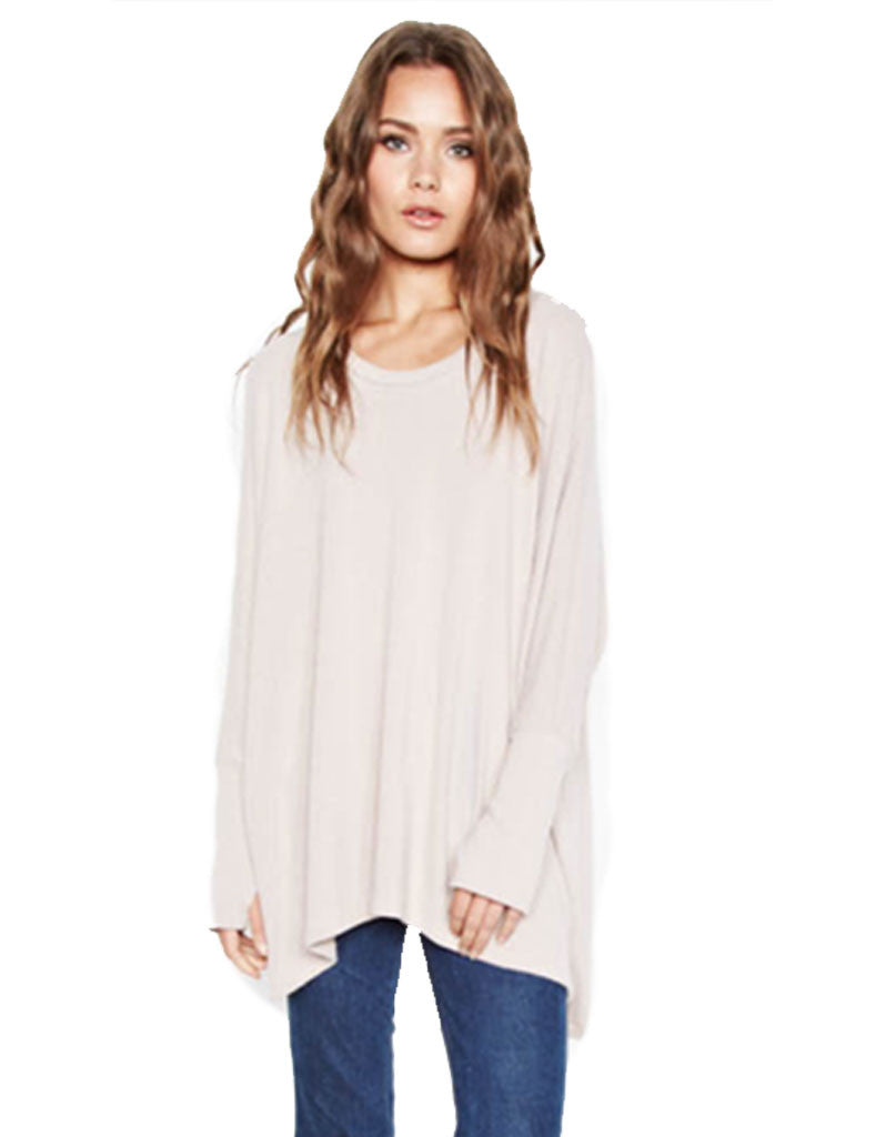 Michael Lauren Flint Oversized Pullover in Oatmeal - SWANK - Tops - 1