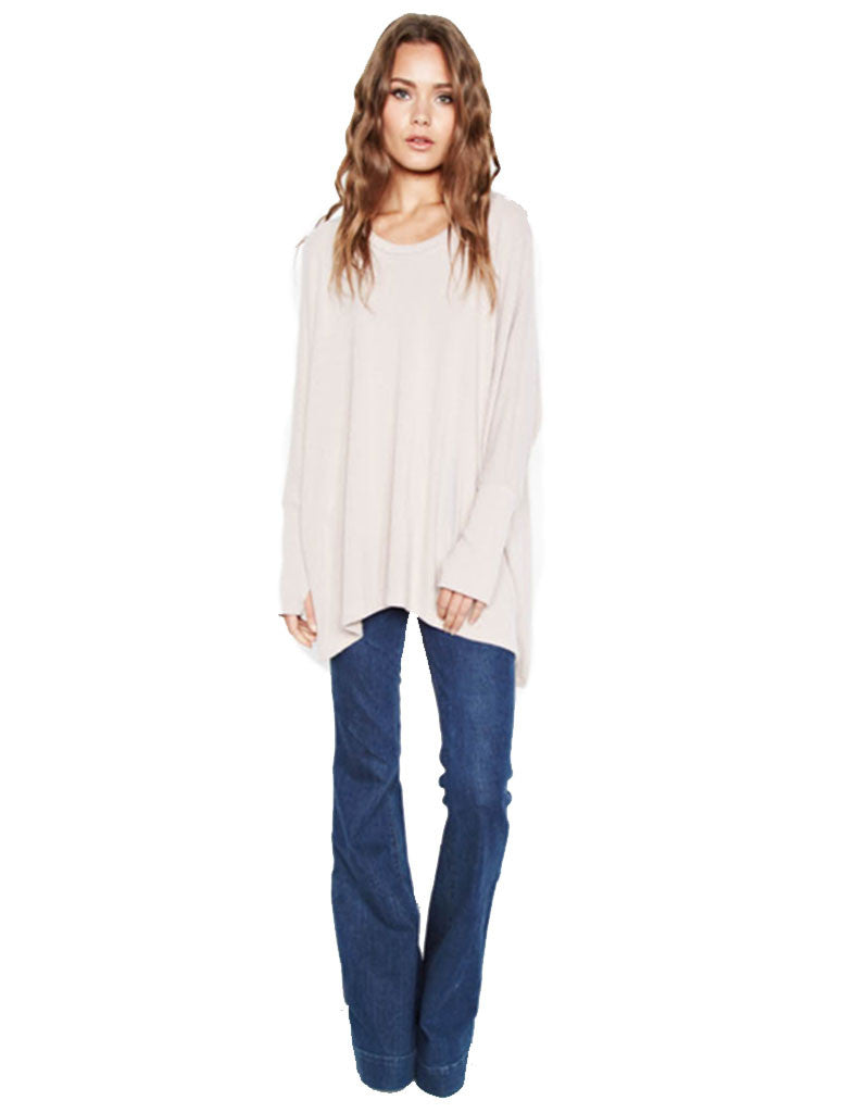 Michael Lauren Flint Oversized Pullover in Oatmeal - SWANK - Tops - 2