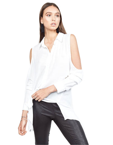 Michael Lauren Hyde Draped Top in White