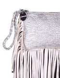 Capazonia Fidji Mini Fringe Clutch in Silver - SWANK - Handbags - 2