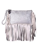 Capazonia Fidji Mini Fringe Clutch in Silver - SWANK - Handbags - 1