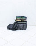 Custom Made Boho Boots in Black | SIZE 38 - SWANK - Shoes - 6