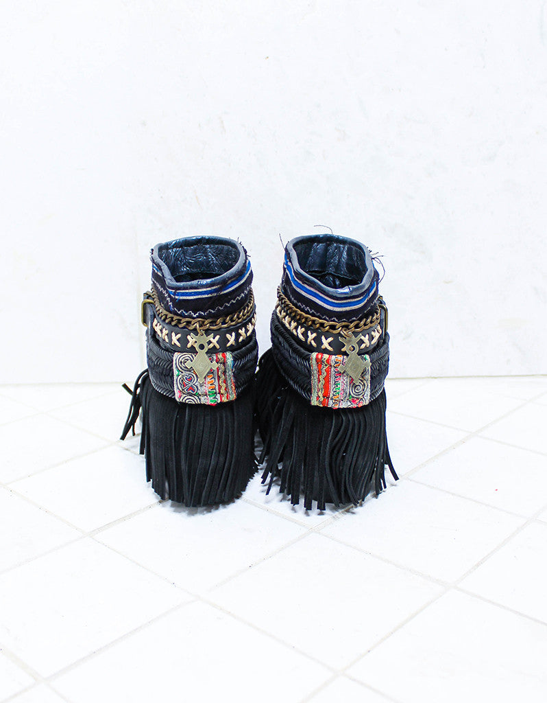Custom Made Boho Boots in Black | SIZE 38 - SWANK - Shoes - 6