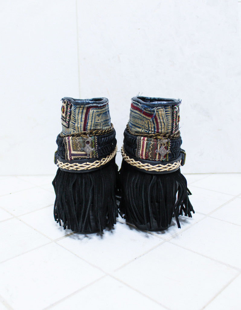 Custom Made Boho Boots in Black | SIZE 40 - SWANK - Shoes - 6