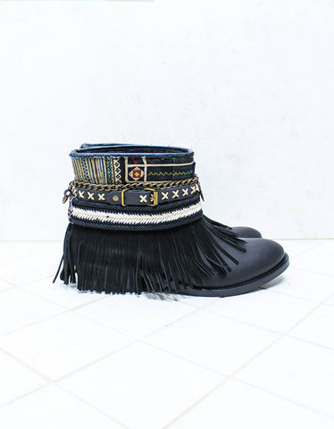 Custom Made Boho Boots in Black | SIZE 41