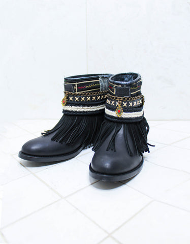 Custom Made Boho Boots in Black | SIZE 40