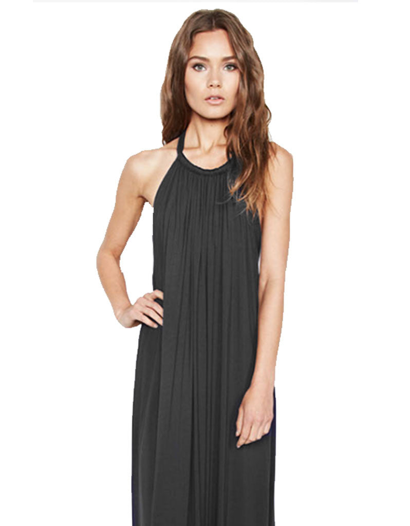 Michael Lauren French Boho Halter Maxi Dress in Black - SWANK - Dresses - 2