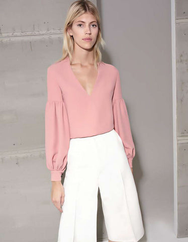 Alexis Gabriella Blouse in Ash Pink and Black