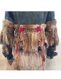 Denim Jacket with Fur Fringe - SWANK - Outerwear - 3