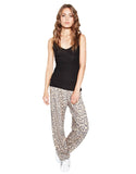 Michael Lauren George Supersoft Sweatpant in Tan Leopard - SWANK - Pants - 1