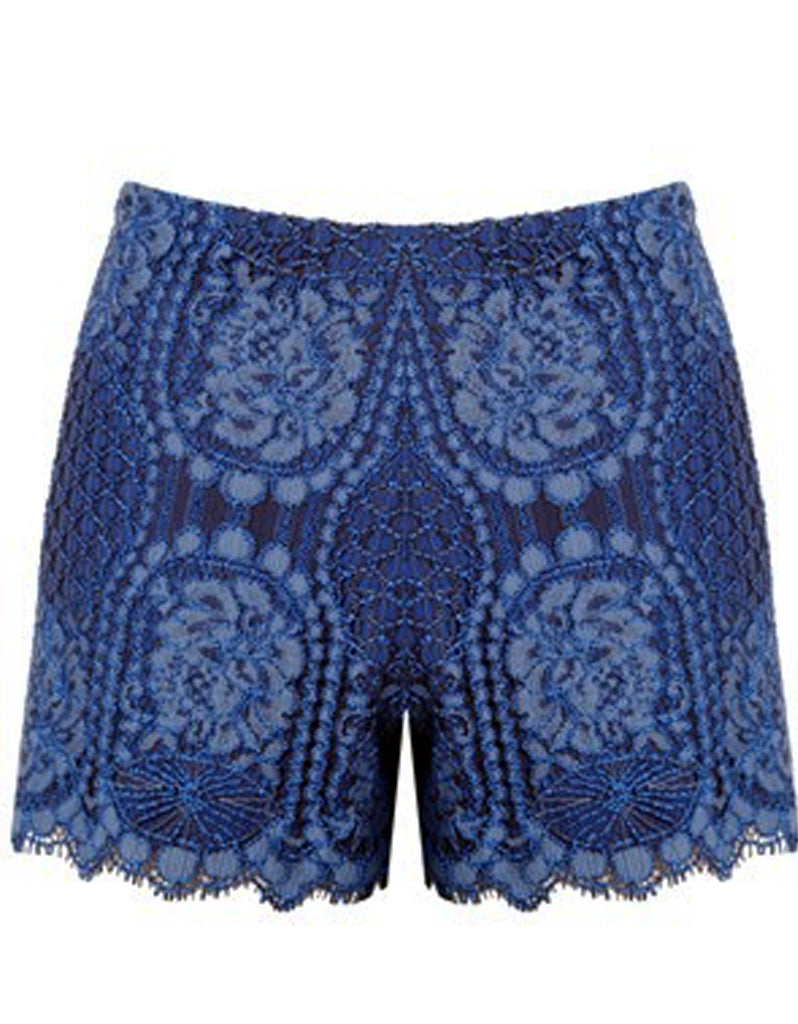Alexis Gigi Lace Shorts in Passionate Blue - SWANK - Shorts - 1