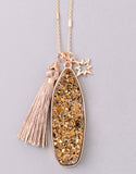 Vintage Snoot Starfire Druzy Necklace in Gold