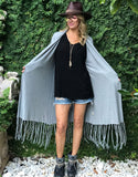 Zella Fringe Duster Cardigan in Moss