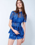 Alexis Gigi Lace Shorts in Passionate Blue - SWANK - Shorts - 2