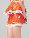 Alexis Giselle Lace Shorts in Tangerine - SWANK - Shorts - 2