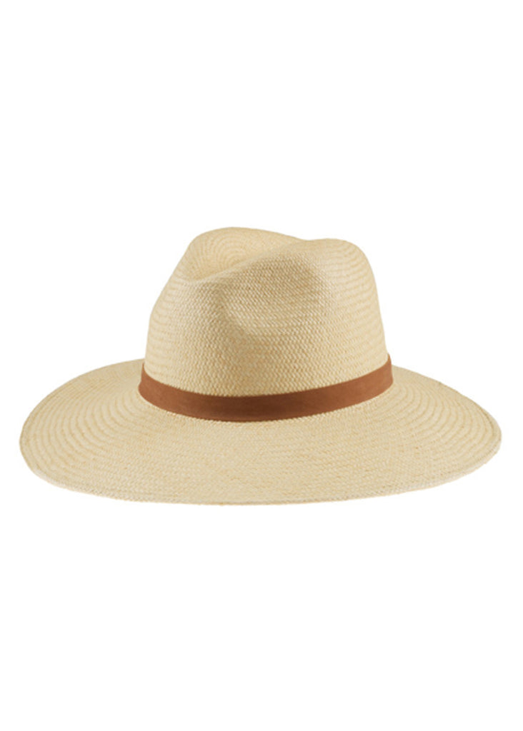 Janessa Leone Gloria Panama Straw Hat in White - SWANK - Hats - 1