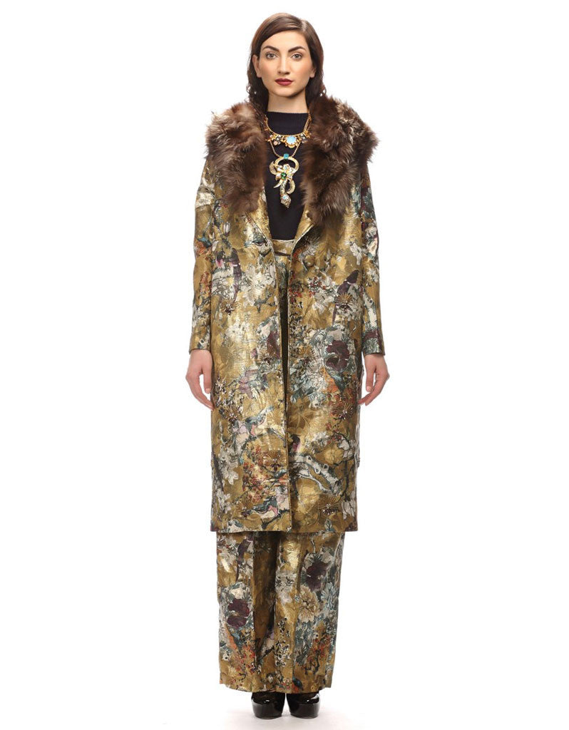 Hemant and Nandita Long Jacquard Jacket - SWANK - Jackets - 1