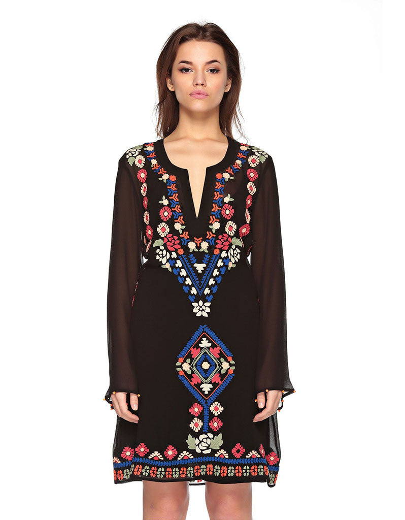 Hemant and Nandita Homegrown Aztec Tunic - SWANK - Dresses - 1