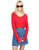 Michael Lauren Hyde Draped Top in Cardinal Red