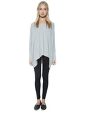 Michael Lauren Harman Oversized Pullover w/Thumbholes in Heather Grey - SWANK - Tops - 1