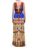 Shahida Parides Navajo V-Neck Embellished High-Low Dress in Pottery - SWANK - Dresses - 2