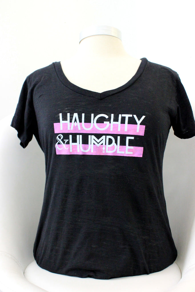 Haughty & Humble Tee in Black - SWANK - Tops