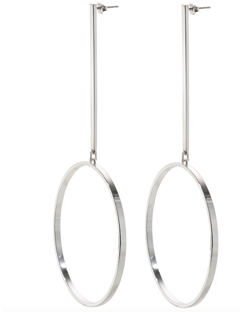 Jenny Bird Edie Hoops in Silver - Large - SWANK - Jewelry - 1