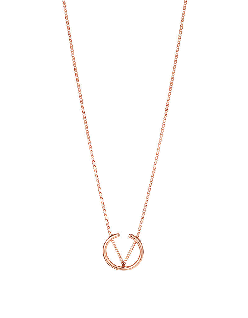 Jenny Bird Arc Pendant in Rose Gold - SWANK - Jewelry - 1