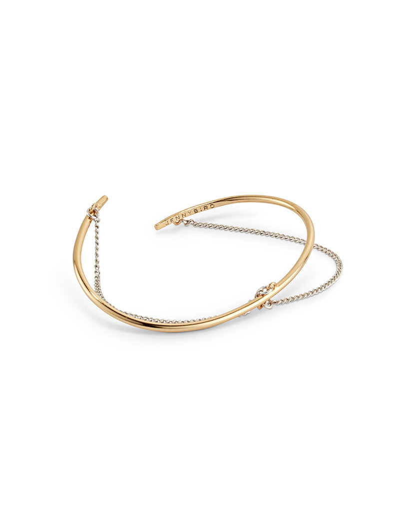 Jenny Bird Rill Cuff in Gold/Silver - SWANK - Jewelry - 1