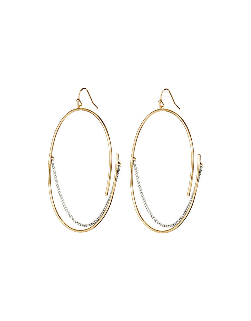 Jenny Bird Rill Hoops in Gold/Silver - SWANK - Jewelry - 1