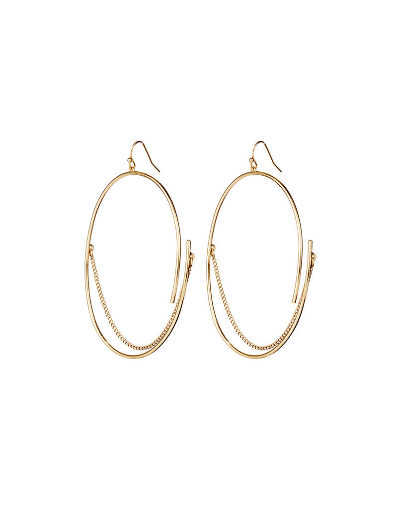 Jenny Bird Rill Hoops in High Polish Gold - SWANK - Jewelry - 1