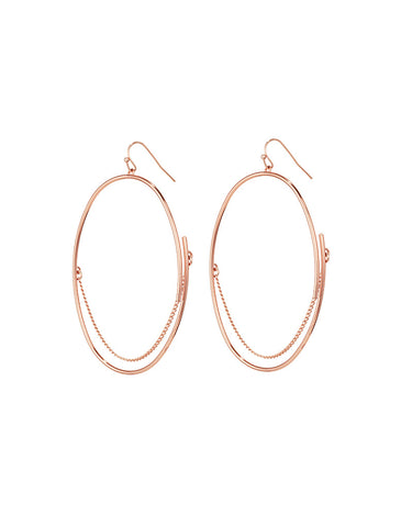 Vintage Snoot Circle Drop Earrings in Silver