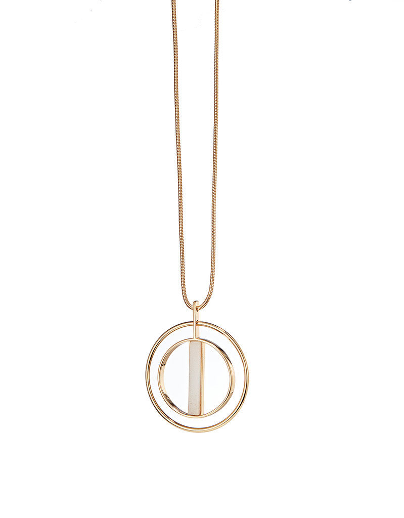 Jenny Bird Lennox Pendant in Gold/White - SWANK - Jewelry - 1