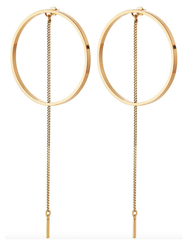 Double Bent Leaf Chandelier Earrings in Gold