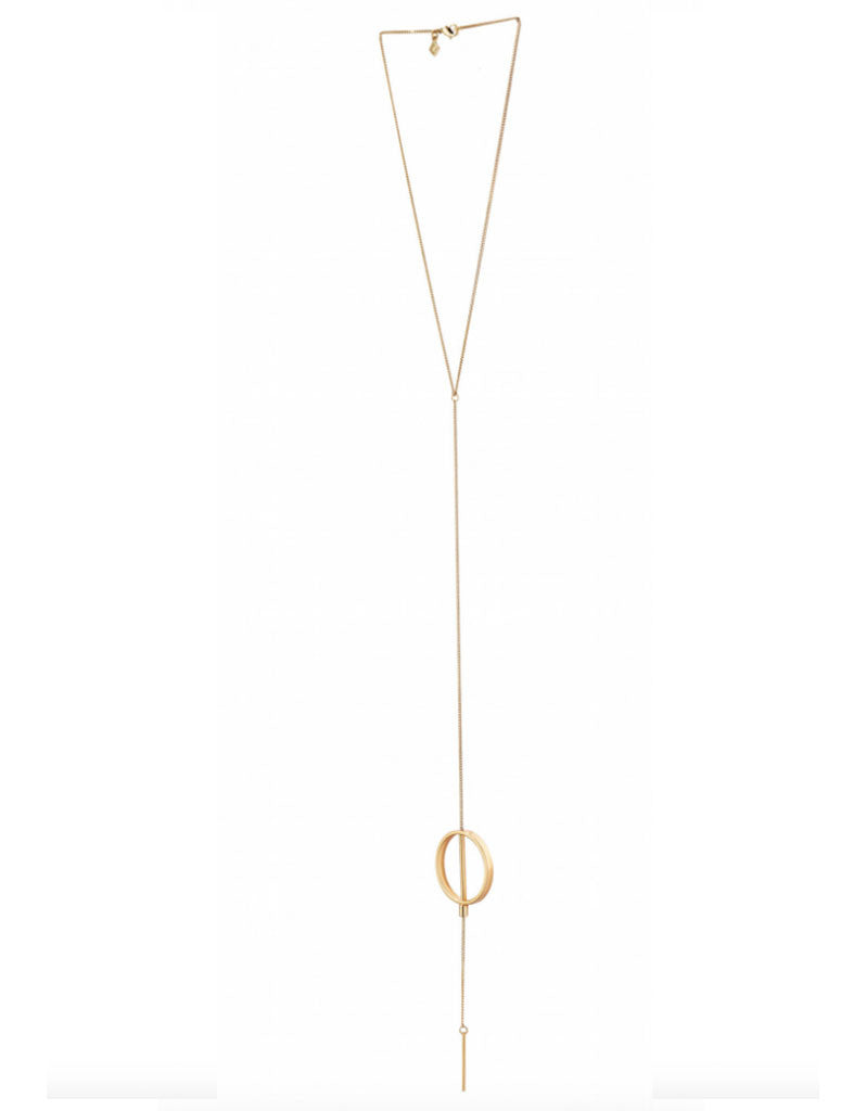 Jenny Bird Rhine Lariat Necklace in Gold - SWANK - Jewelry - 1