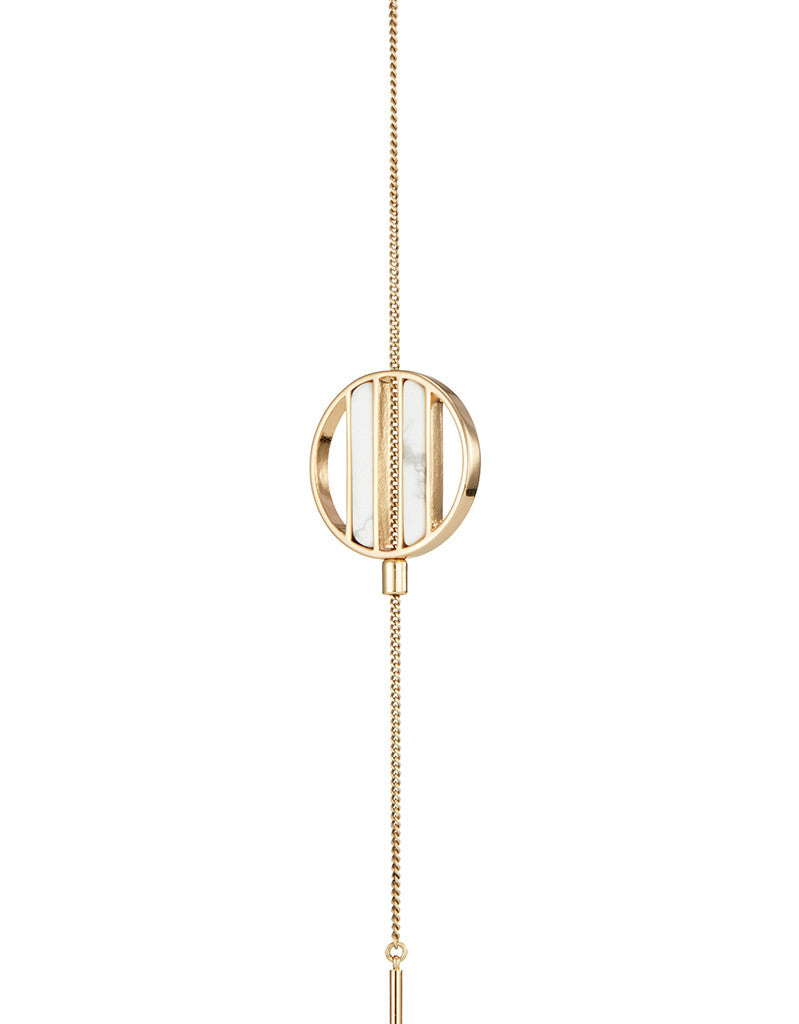 Jenny Bird Rhine Lariat Necklace in Gold/Howlite