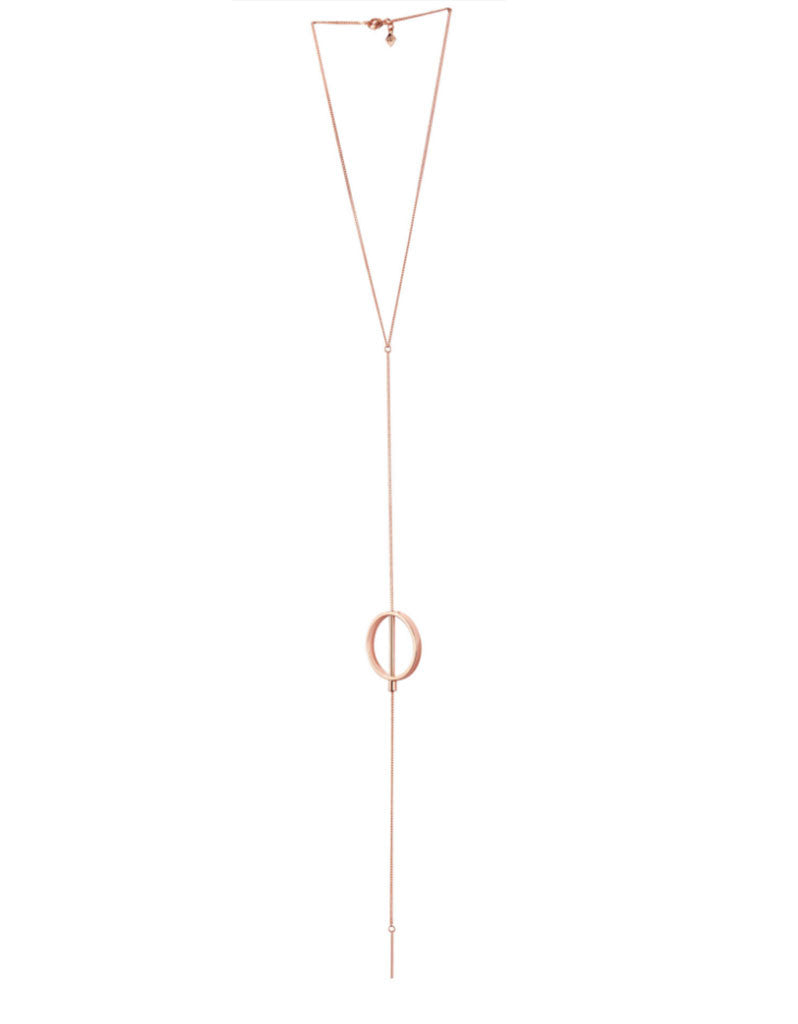 Jenny Bird Rhine Lariat Necklace in Rose Gold - SWANK - Jewelry - 1