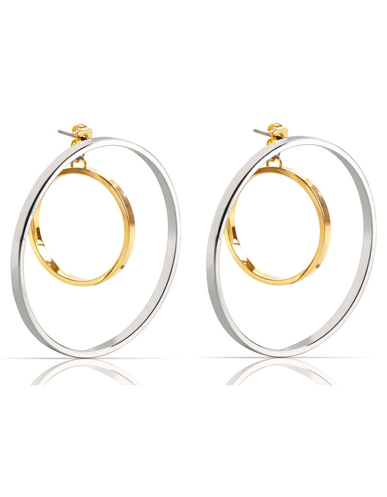 Jenny Bird Rise Hoops in Gold/Silver - SWANK - Jewelry - 1