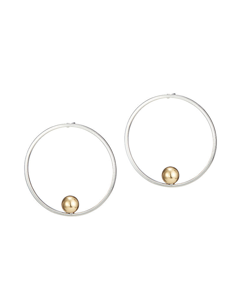 Jenny Bird Saros Hoops in Rhodium/Gold