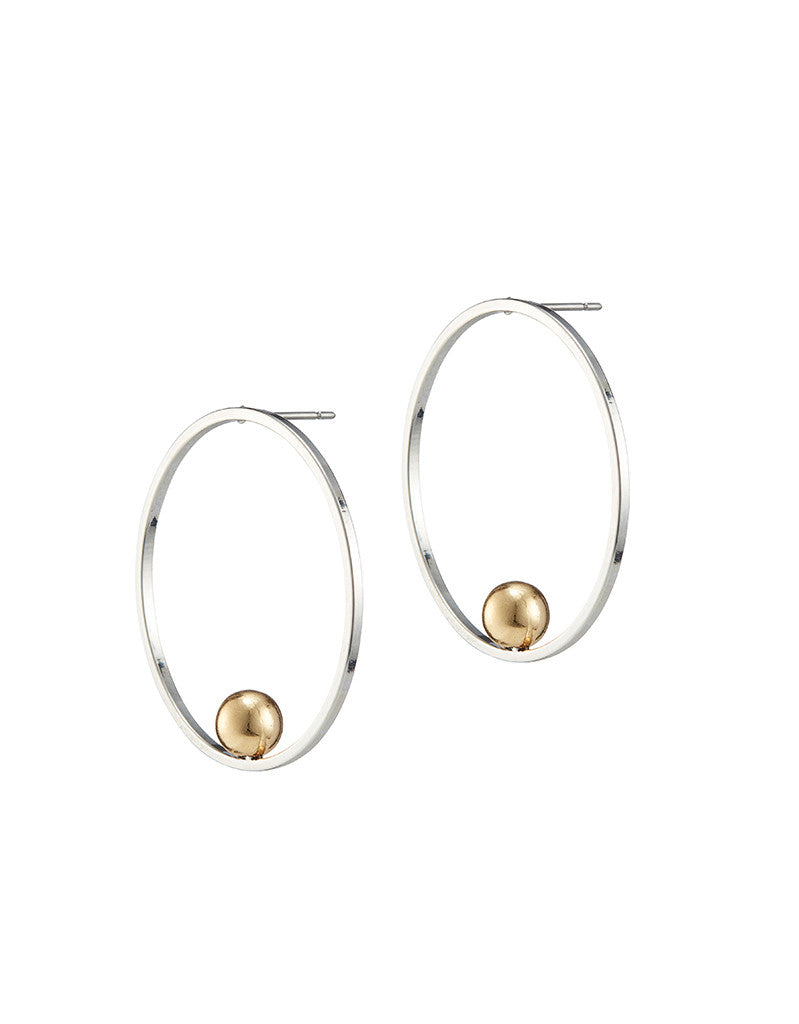 Jenny Bird Saros Hoops in Rhodium/Gold