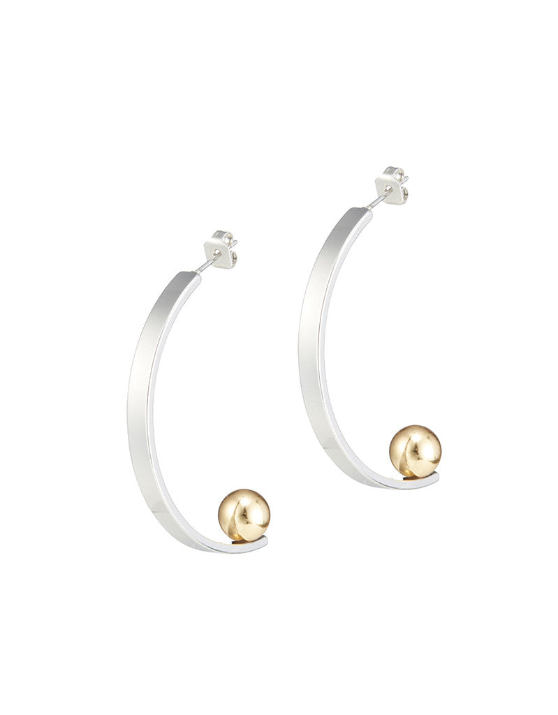 Jenny Bird Vela Earrings in Rhodium/Gold