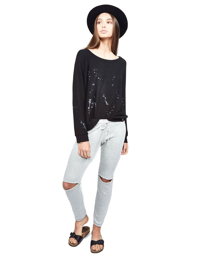 Michael Lauren Kenny Pullover w/Splatter in Black