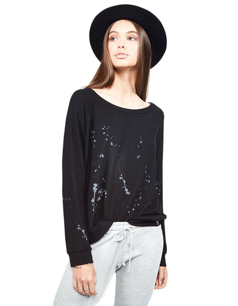 Michael Lauren Kenny Pullover w/Splatter in Black