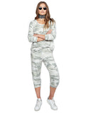 Michael Lauren Nate Crop Sweatpant in Green Camo