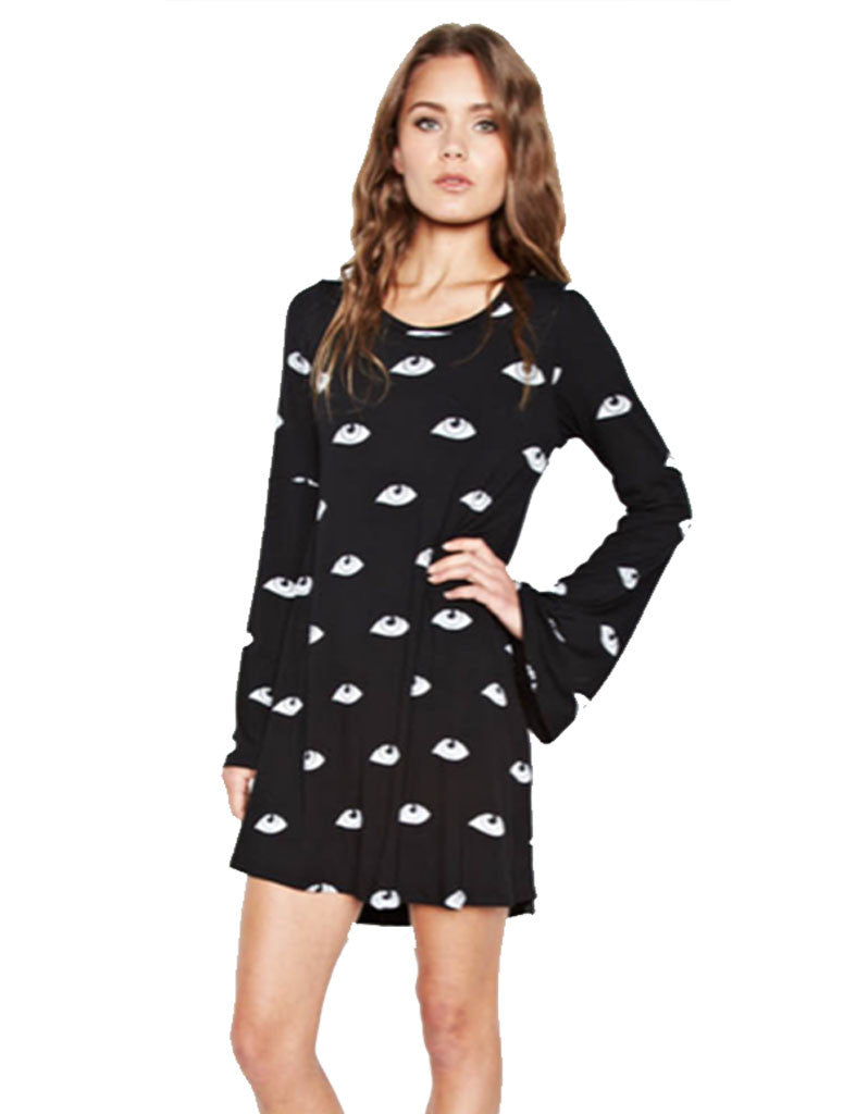 Michael Lauren Kipp Bell Sleeve Mini Dress in Cosmic Eye - SWANK - Dresses - 2